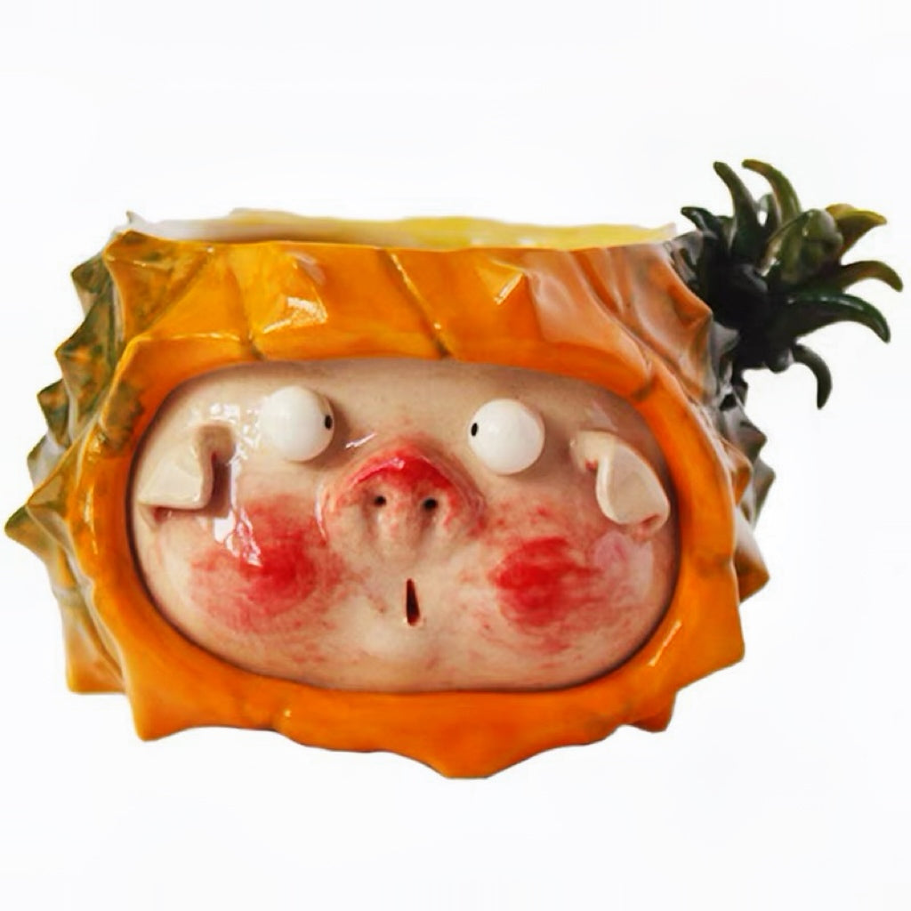 Pineapple Pig Ceramic Bowl