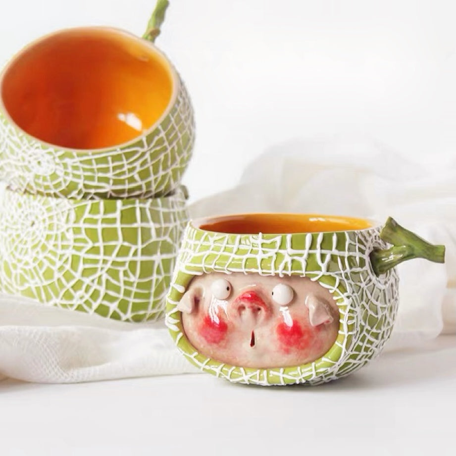 Melon Pig Ceramic Bowl