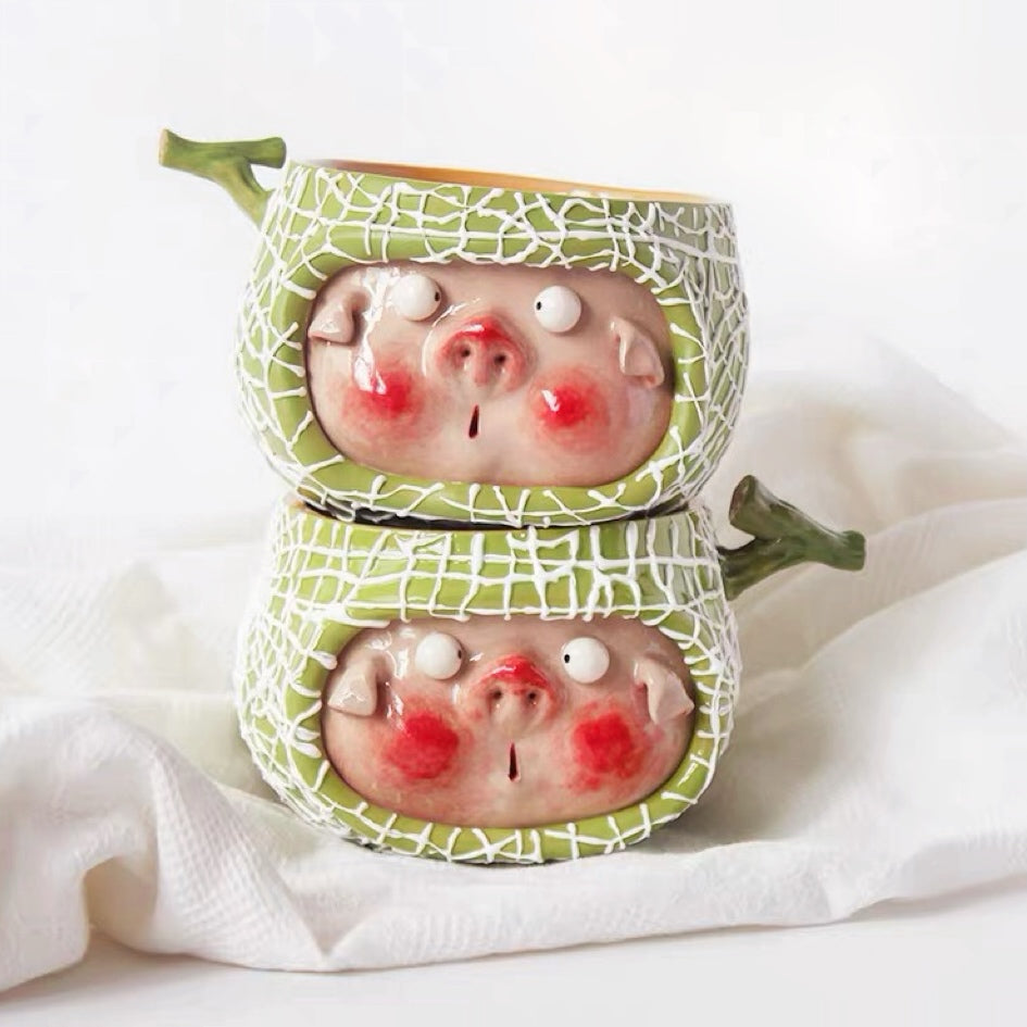 Melon Pig Ceramic Bowl