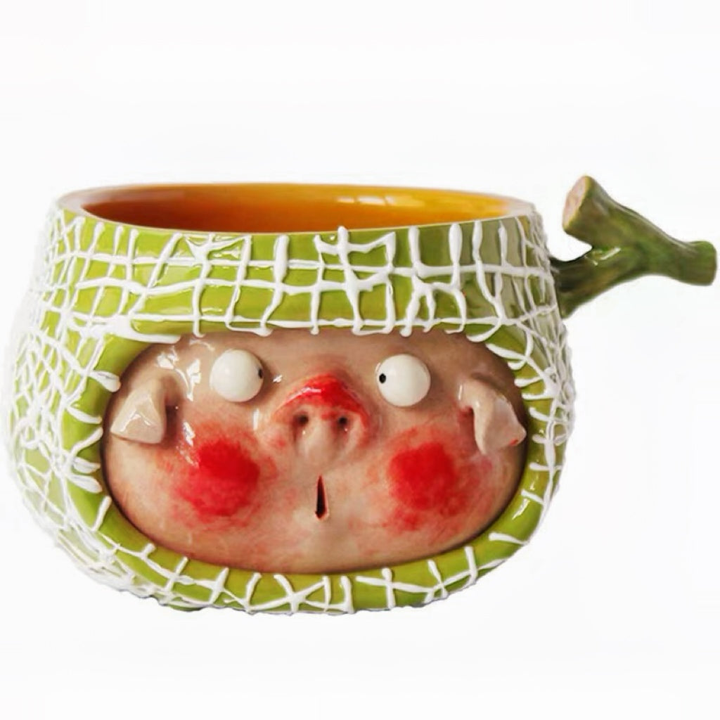 Melon Pig Ceramic Bowl