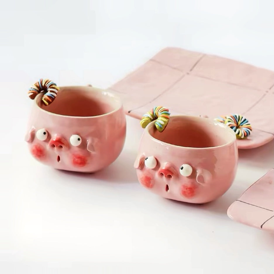Donut Pig Ceramic Cup