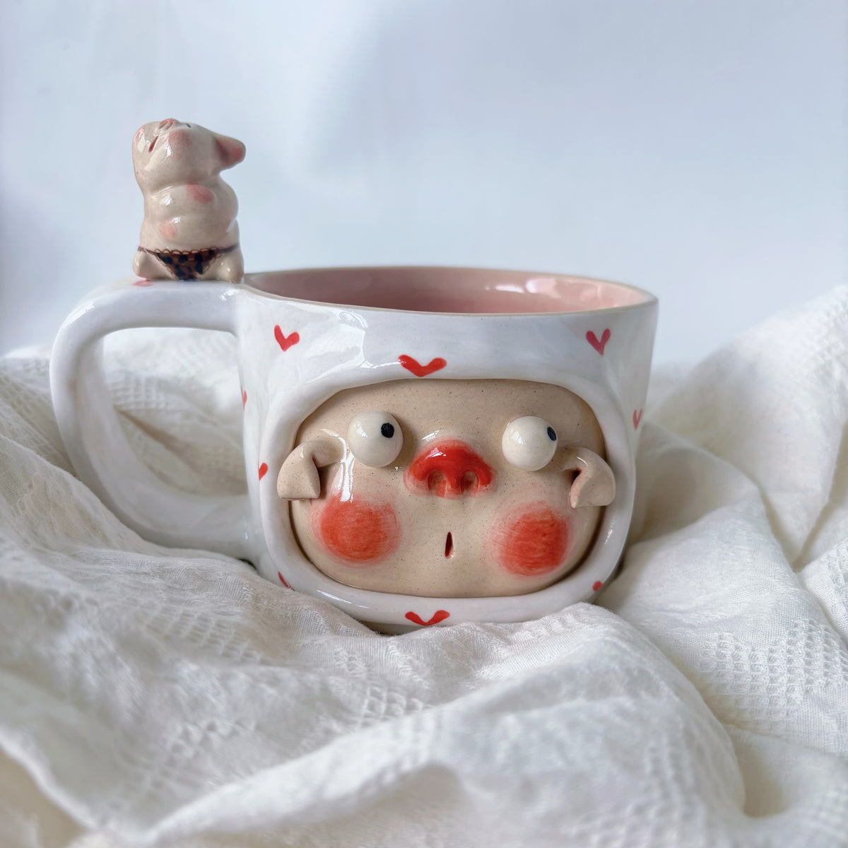 Piggy Heart Cermic Mug