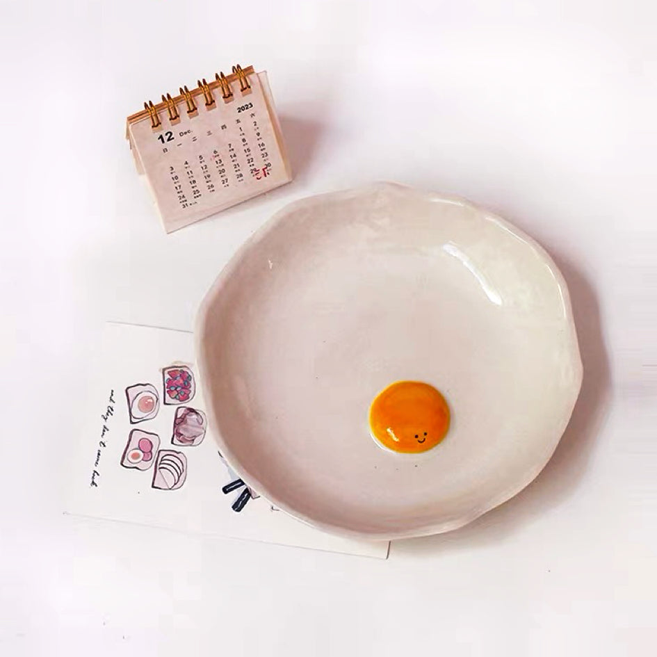 Fried Egg Ceramic Plate