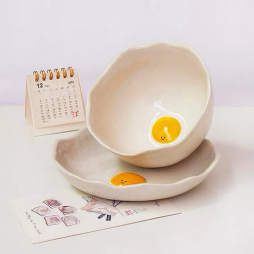 Fried Egg Ceramic Plate