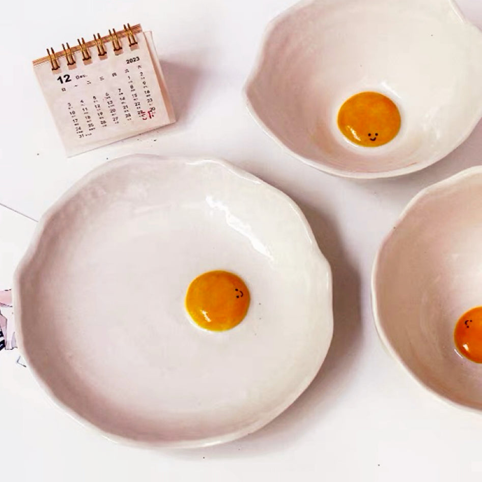 Fried Egg Ceramic Plate