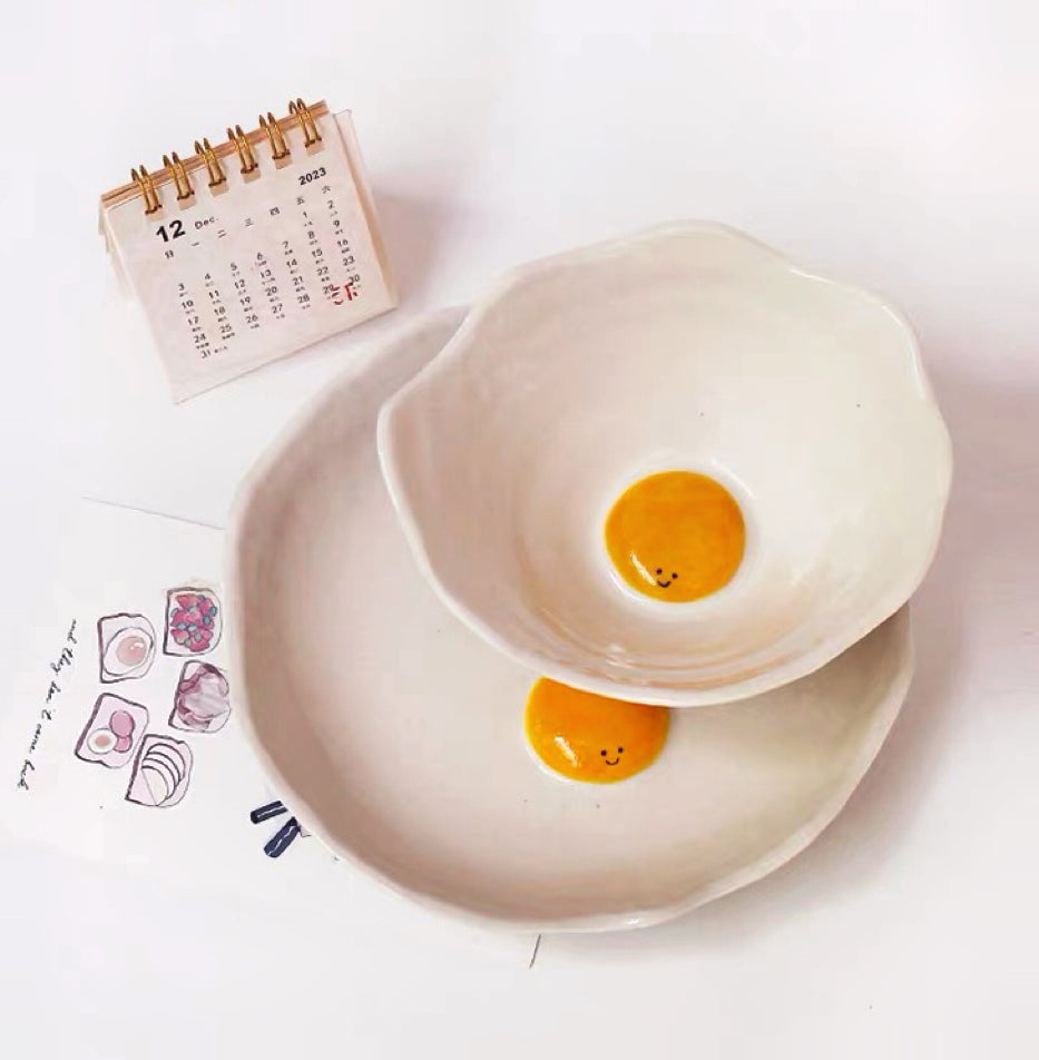 Fried Egg Ceramic Plate